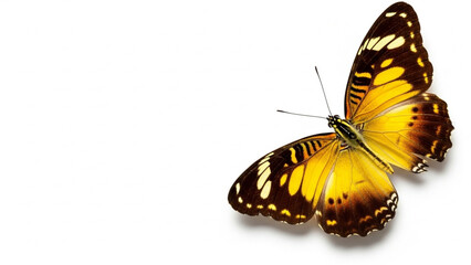 A yellow and brown butterfly isolated on white background png
