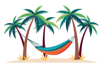 Fototapeta premium Hammock between palm trees