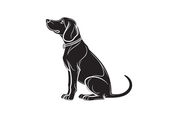 Obraz premium Howling Dog Silhouette