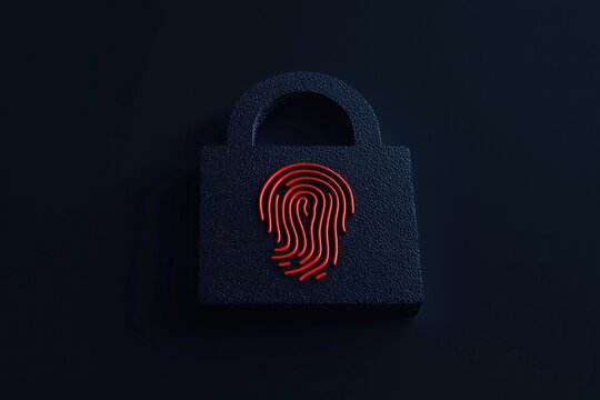 Secured access is shown with the black padlock and fingerprint identification for biometric security.
