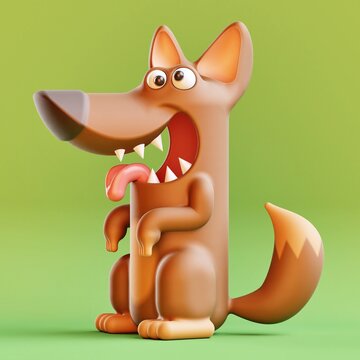 Big bad wolf cartoon character design