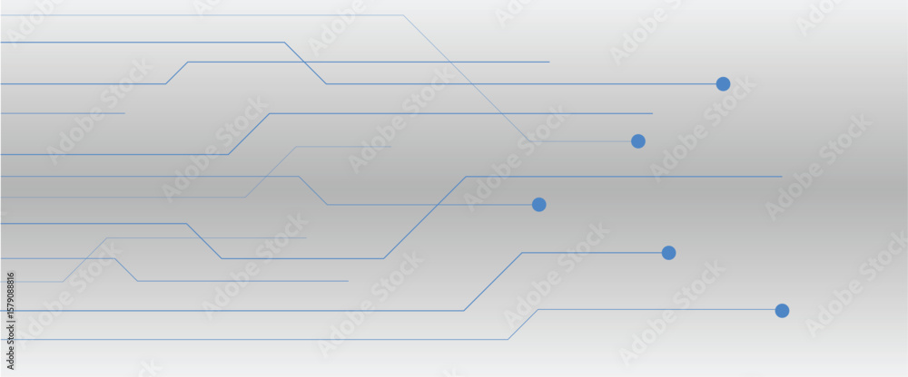 Aufkleber abstract technology background with blue lines and dots for tech and science presentations design