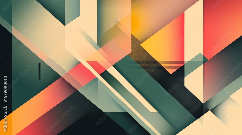 Aufkleber geometric lines abstract background design - abstract geometric shapes, vibrant colors, intersecting