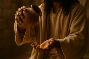 Healing and Blessing with Holy Oil

Jesus Preparing to Anoint with Consecrated Oil