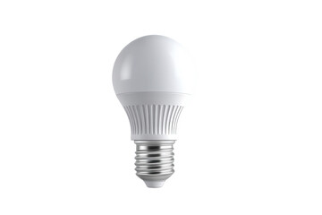 A single led light bulb with a white diffuser and a metal base on a black background