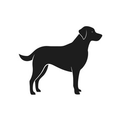 Minimalist silhouette of a labrador retriever dog in a simple design