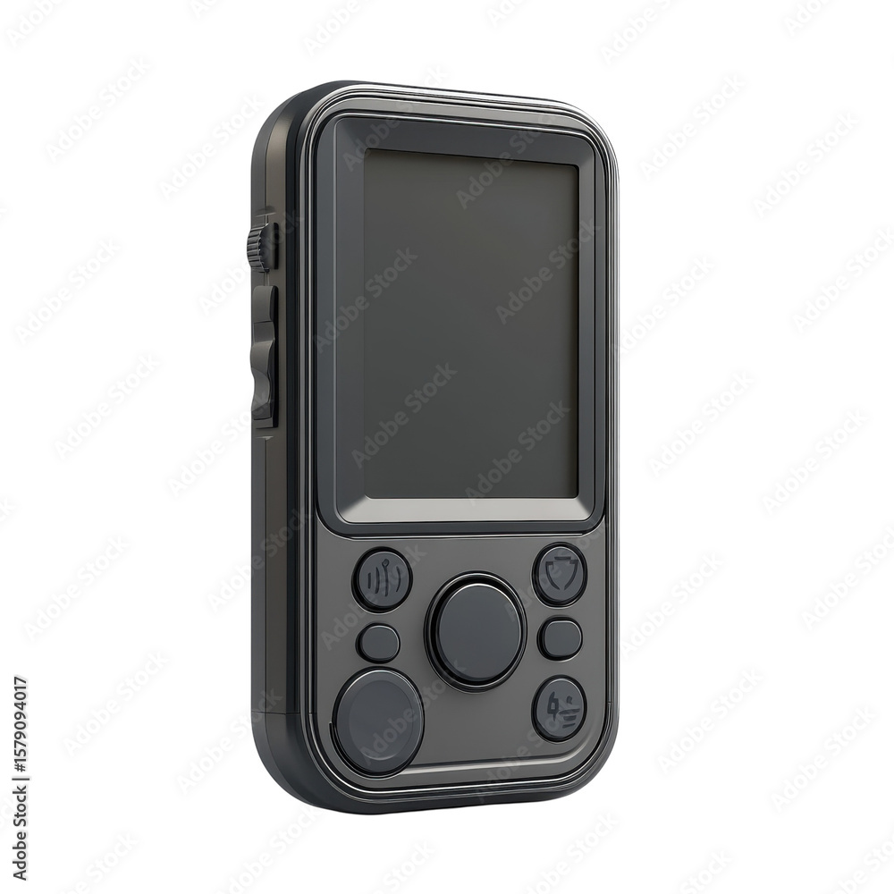 Poster black handheld device modern gadget technology electronic controller ui on transparent background