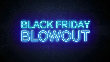 Black Friday Blowout Neon Sign Graphic - Powered by Adobe