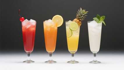 Refreshing Cocktails Assortment A Collection of Colorful Summer Drinks