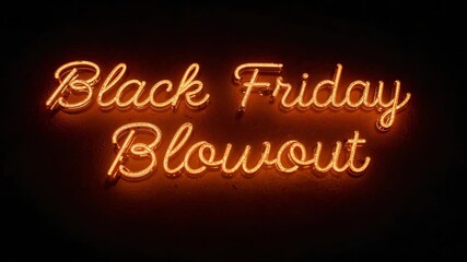 Black Friday Blowout Neon Sign - Sale Announcement - Powered by Adobe