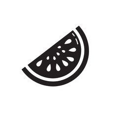 black silhouette watermelon slice vector image, vector illustration, summer fruits