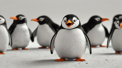 Fototapeta premium group of emperor penguins