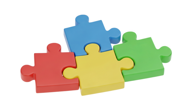 Colorful Puzzle Pieces Interlocking
