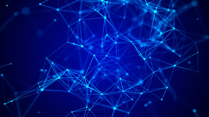 Digital communication matrix. Information flows. Technological background of neural networks. 3D rendering.