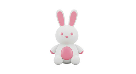 Cute 3d Render Of A White Bunny