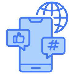 Social Media Blue Icon