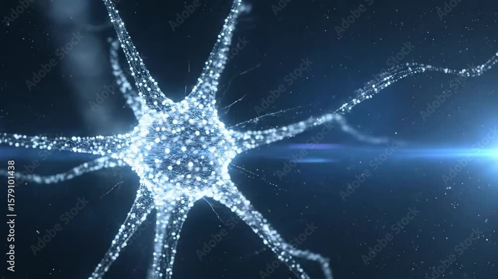 Poster neural spark neuron network illuminates brain science.