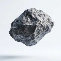 Obraz premium Large rugged asteroid floating isolated on plain white background