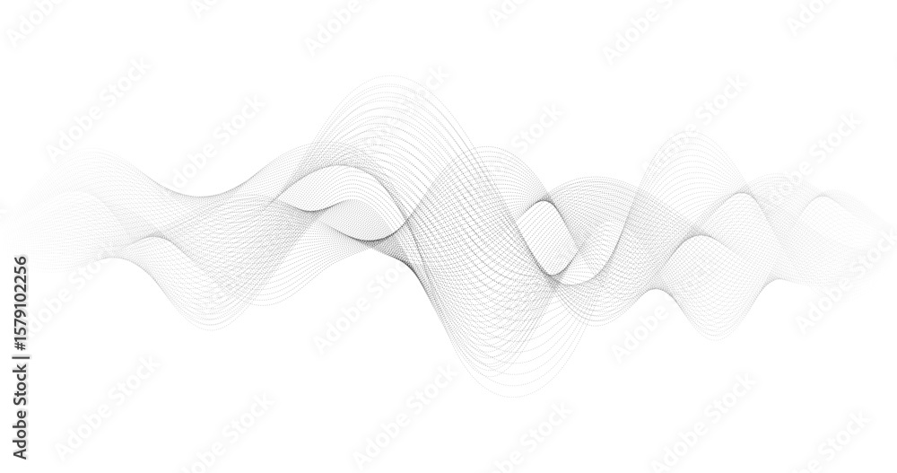 Poster abstract audio waves particle on a white background vector illustration telecommunication technology