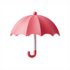 3D Rendering of a Red Umbrella
