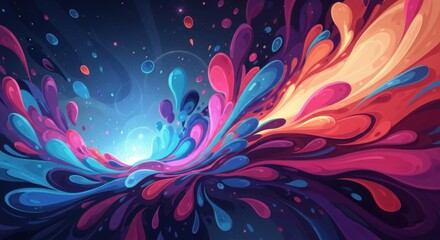Vibrant Explosion of Colors Creating a Dynamic Abstract Background