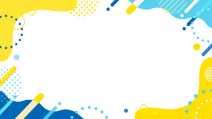  青と黄色のポップ 夏のイベント バナー 背景 16:9 © Lily