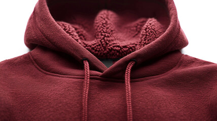 Cozy maroon hoodie with soft fleece lining, perfect for warmth and comfort on chilly days.