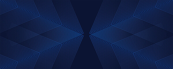 Obraz premium Symmetrical Chevron Lines Gradient Background in Dark Navy Blue with Subtle Light Blue Tones Creating a Sophisticated and Modern Geometric Pattern