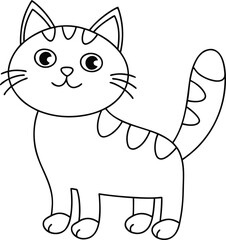 Cute Cat Coloring Page for Kids


