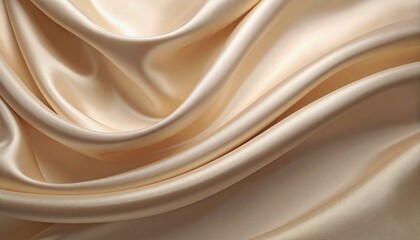Fototapeta premium Soft beige abstract background with gentle fabric folds and subtle texture, minimalistic design.