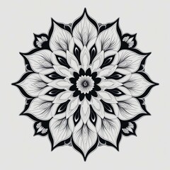 black and white abstract flower