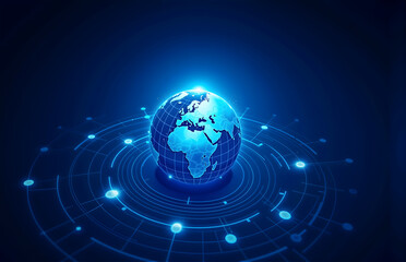 Fototapeta premium Tech - Sense Earth Network Connection