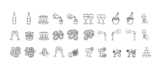 hand drawn vector illustration of a set of decorative elements