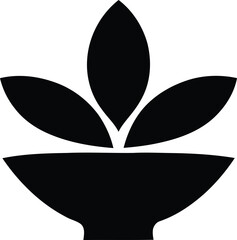 Plant in pot flat style icon design, Nature plant garden ornament botany decoration and life theme Vector illustration