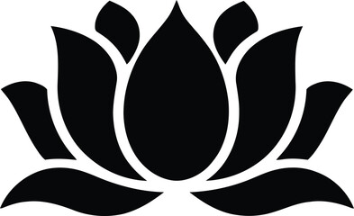 lotus flower icon over white background, silhouette style, vector illustration