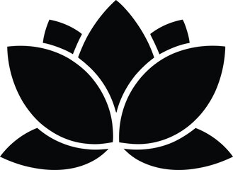 lotus flower icon over white background, silhouette style, vector illustration