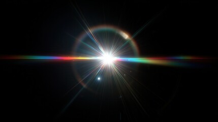 Ethereal glow of spectral starburst radiating light and energy against a black backdrop, creating a mesmerizing effect.