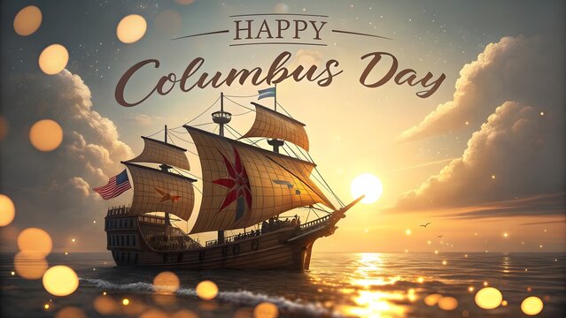 Columbus Day: A Historic Voyage at Sunset