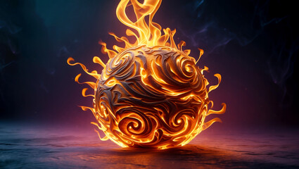 Fiery meteor or comet streak blazing across an abstract background, Bright meteor trail with glowing flames set against a bold abstract background.