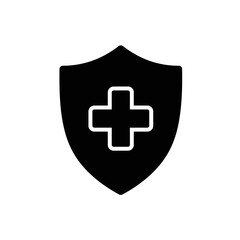 Obraz premium Health Shield: A stark, symbolic shield, emblazoned with a medical cross, represents protection and care, symbolizing the essence of health and wellbeing.