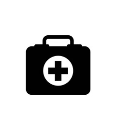 Fototapeta premium First Aid Essentials: A bold silhouette of a first aid kit, symbolizing immediate care and readily available medical assistance, is the focal point.