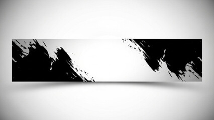 A horizontal banner with black grunge brush strokes png