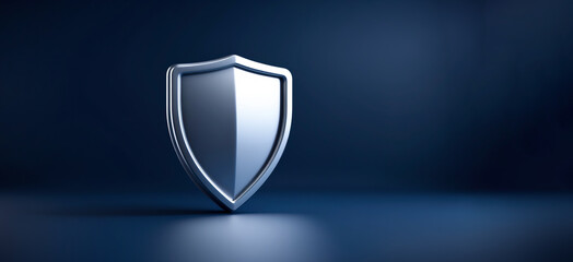 Sleek and modern secure shield icon placed against a smooth purple gradient background with space for text perfect for cybersecurity and digital protection visuals.