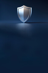 Sleek and modern secure shield icon placed against a smooth purple gradient background with space for text perfect for cybersecurity and digital protection visuals.