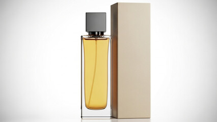 Elegant perfume bottle with its packaging box png