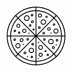 Delicious pizza in a minimalist style, perfect for creating menu designs or website headers, ideal for fast food and pizzeria branding projects.