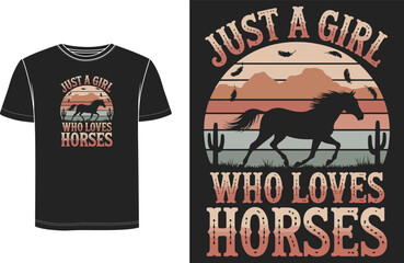 Vintage Horse T Shirt Design