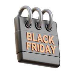 Black and orange Black Friday Calendar 3D Icon Illustration
