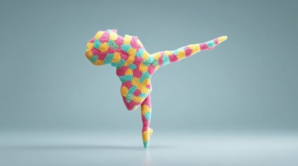Obraz premium Colorful Ballerina Art | Dance, Creativity, 3D Render