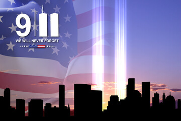 09.11.2001 American Patriot Day banner. We will never forget